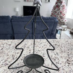 Longaberger black Christmas tree candle holder